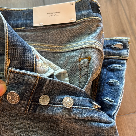 7 For All Mankind Josefina Feminine Boyfriend Blue Jeans - Picture 9 of 9